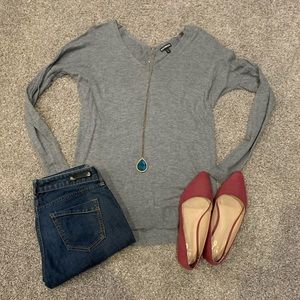 Express Deep V-Neck Sweater